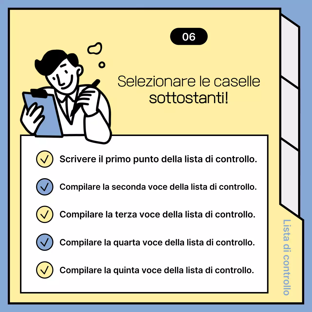 Annunci minimalisti di notizie in azzurro