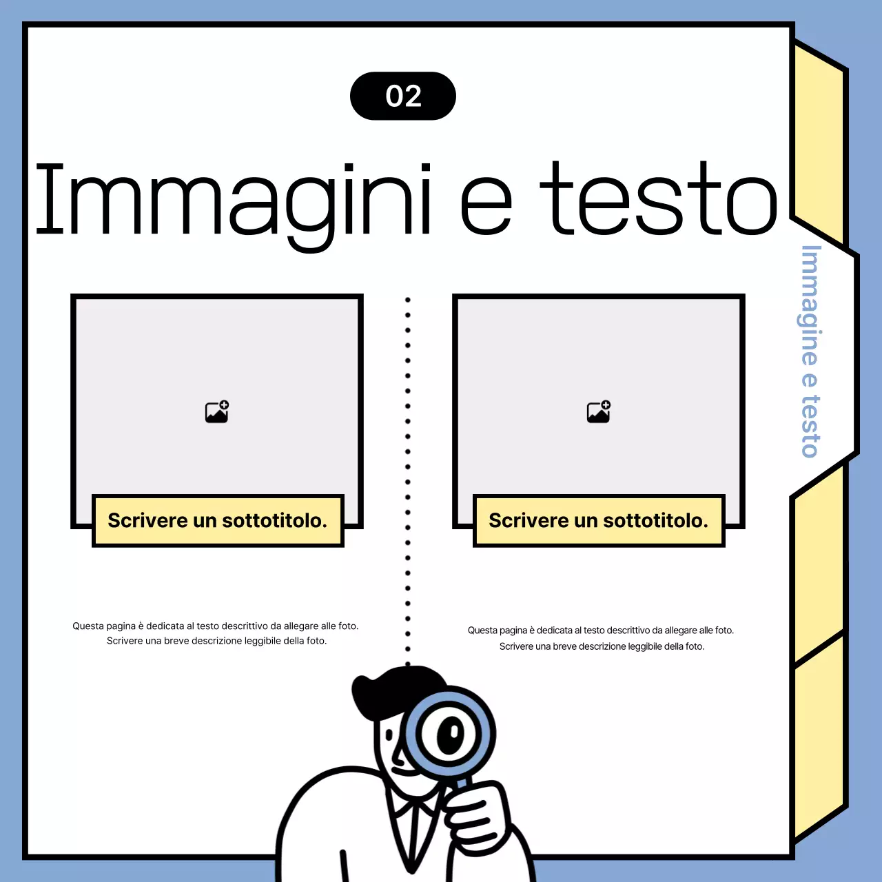 Annunci minimalisti di notizie in azzurro