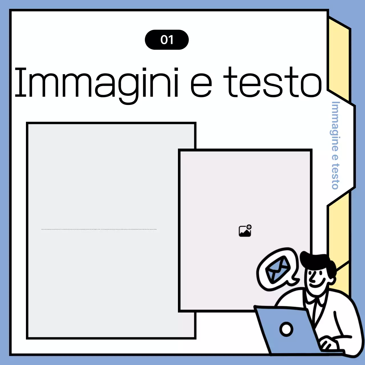 Annunci minimalisti di notizie in azzurro