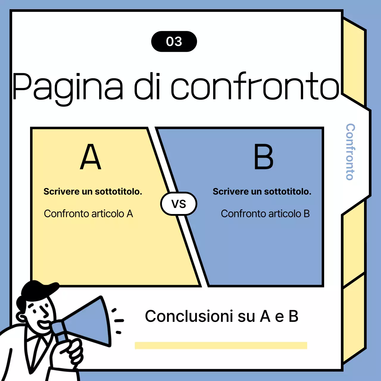 Annunci minimalisti di notizie in azzurro