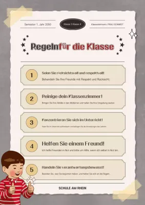 Grauer Vintage-Schulführer