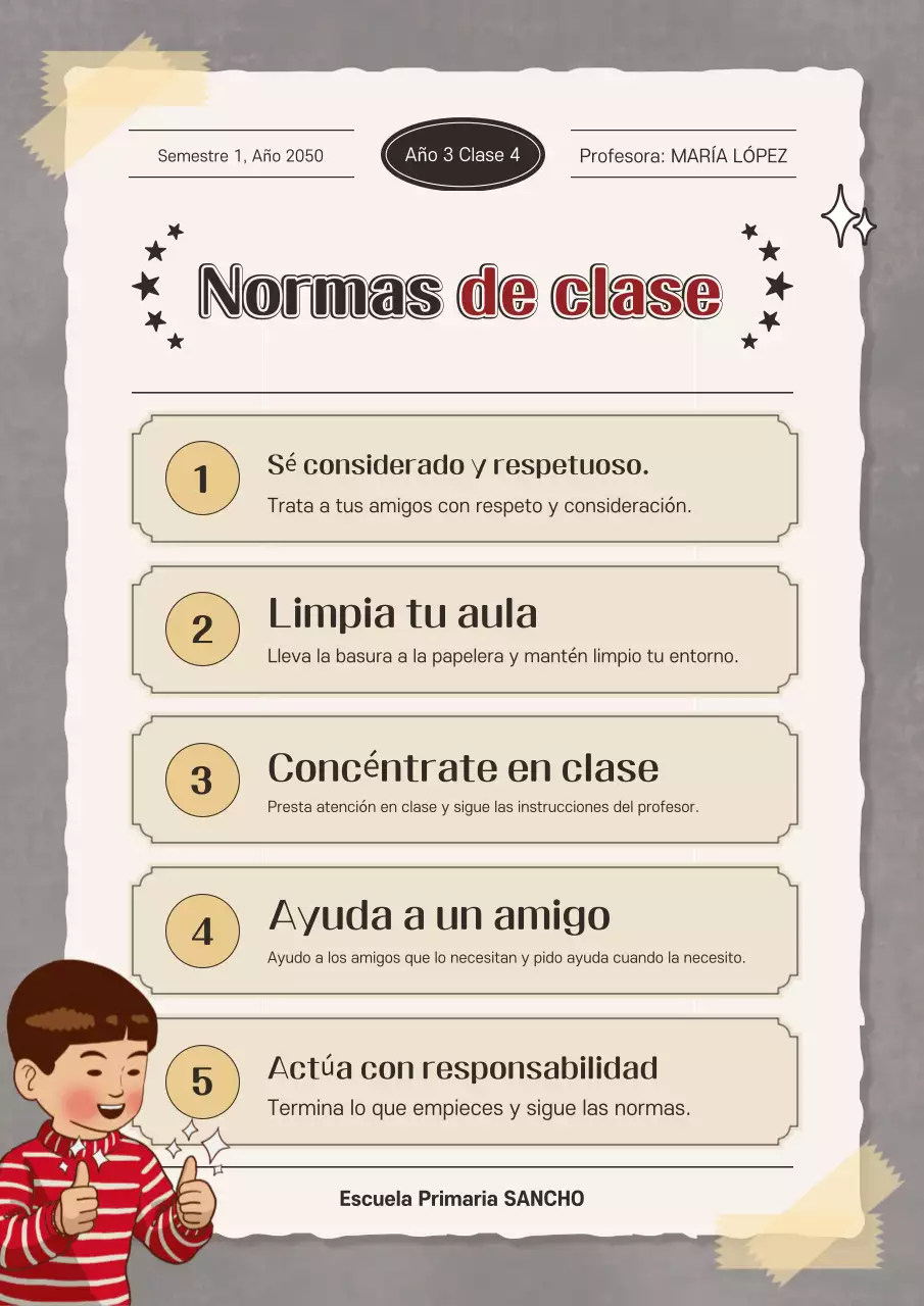 Guía escolar Grey Vintage