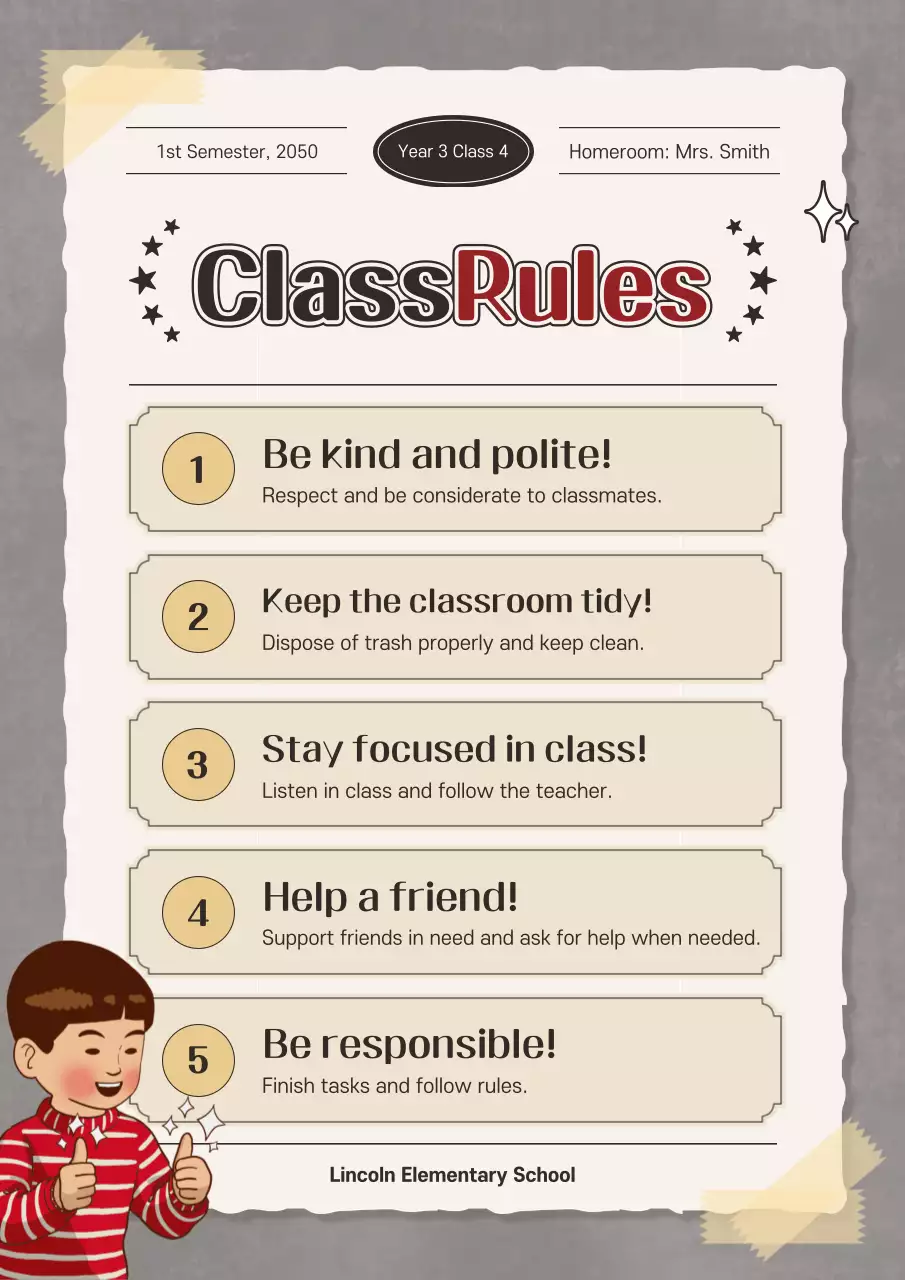 Guia da Escola Vintage Cinzento