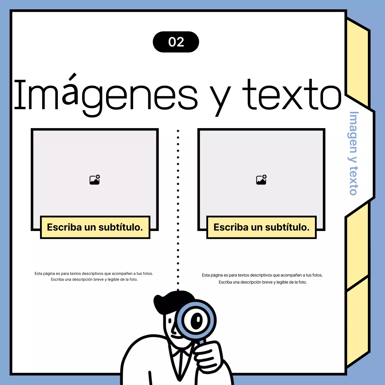 Anuncios de noticias minimalistas en azul claro