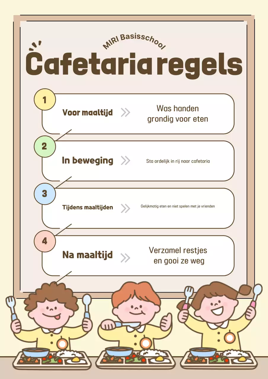 Beige Gezellige School Veiligheidstips