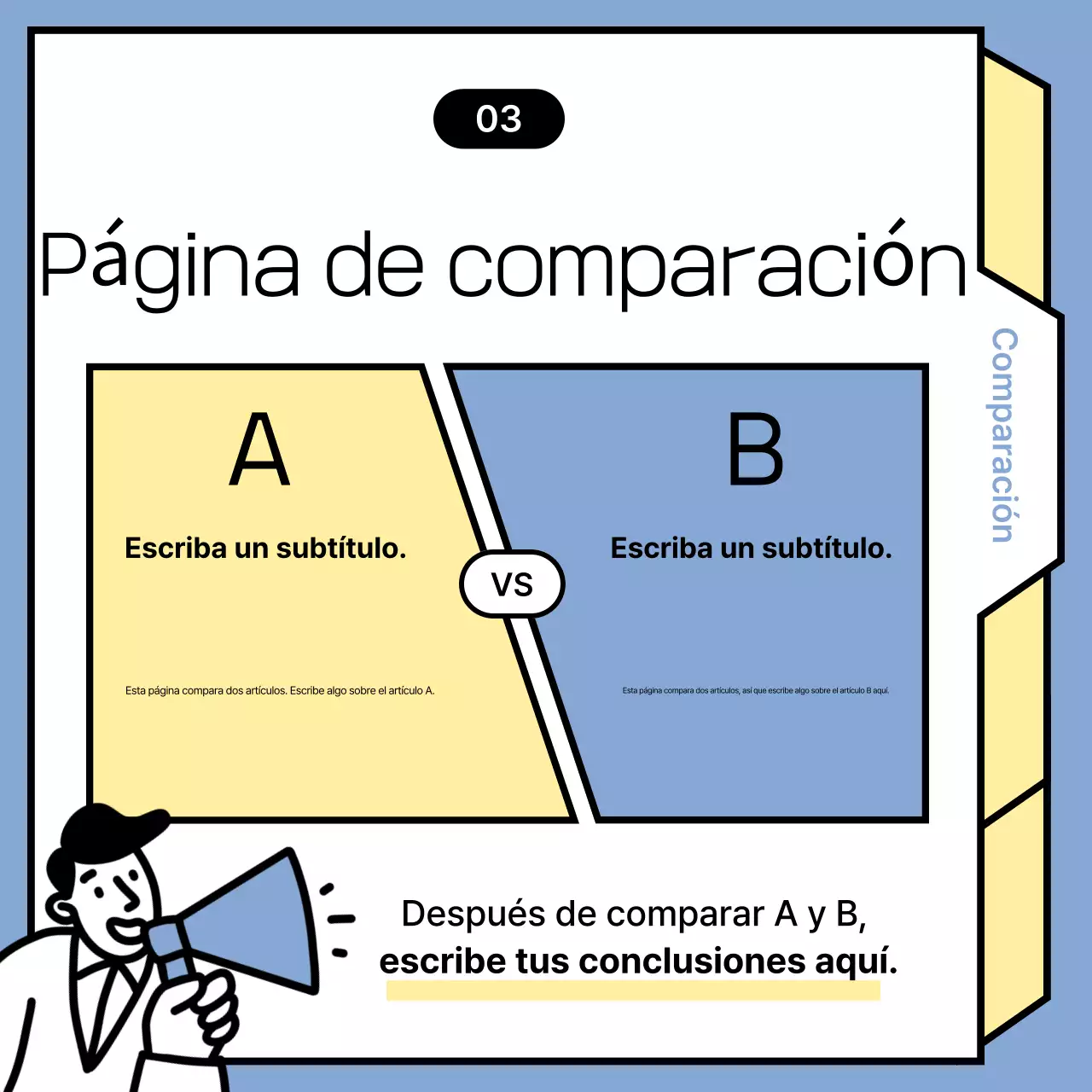 Anuncios de noticias minimalistas en azul claro