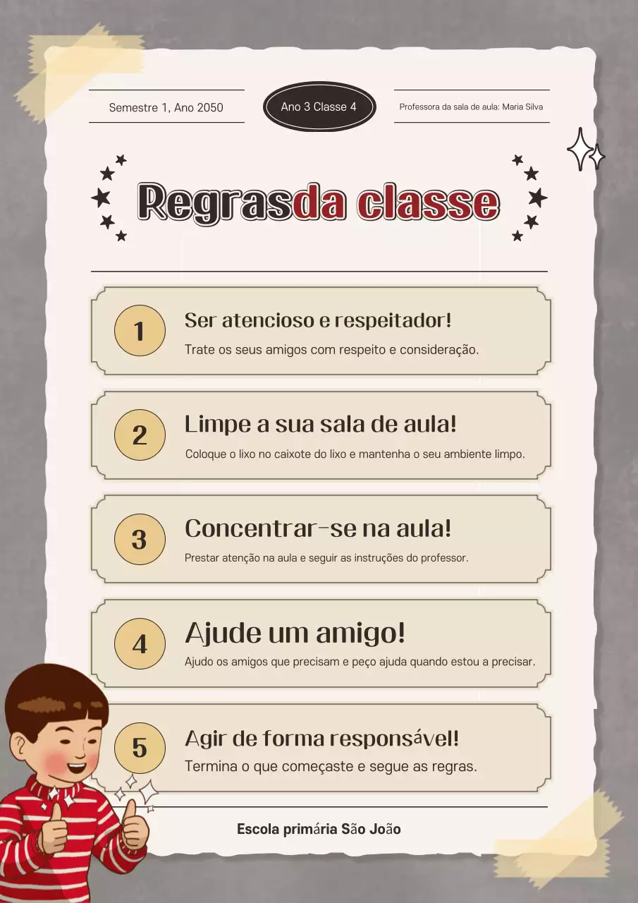 Guia da Escola Vintage Cinzento