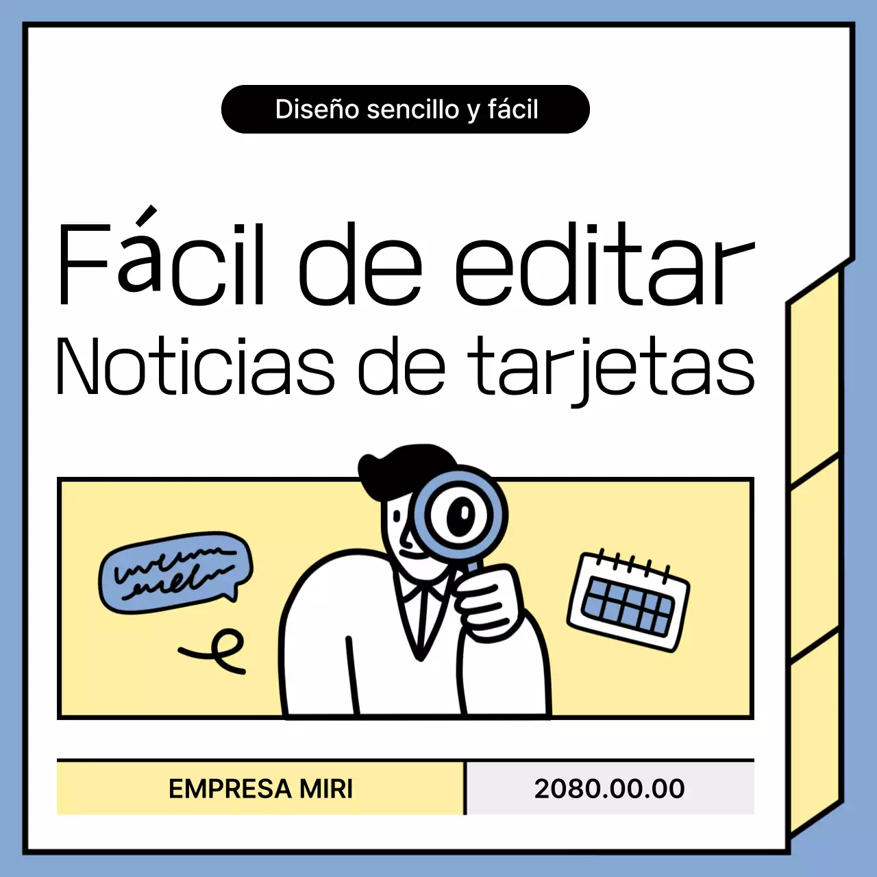 Anuncios de noticias minimalistas en azul claro