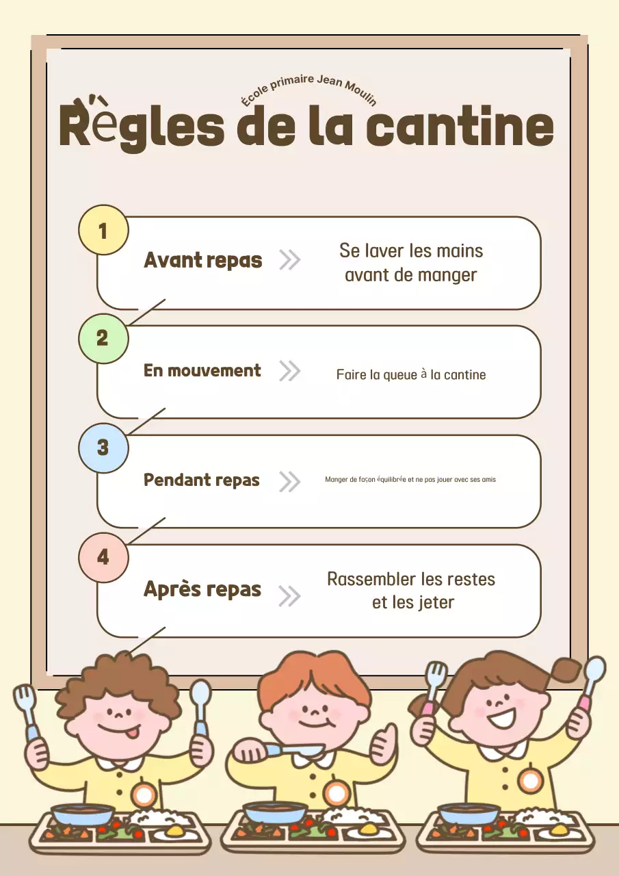 Beige Cosy Conseils de sécurité à l'école