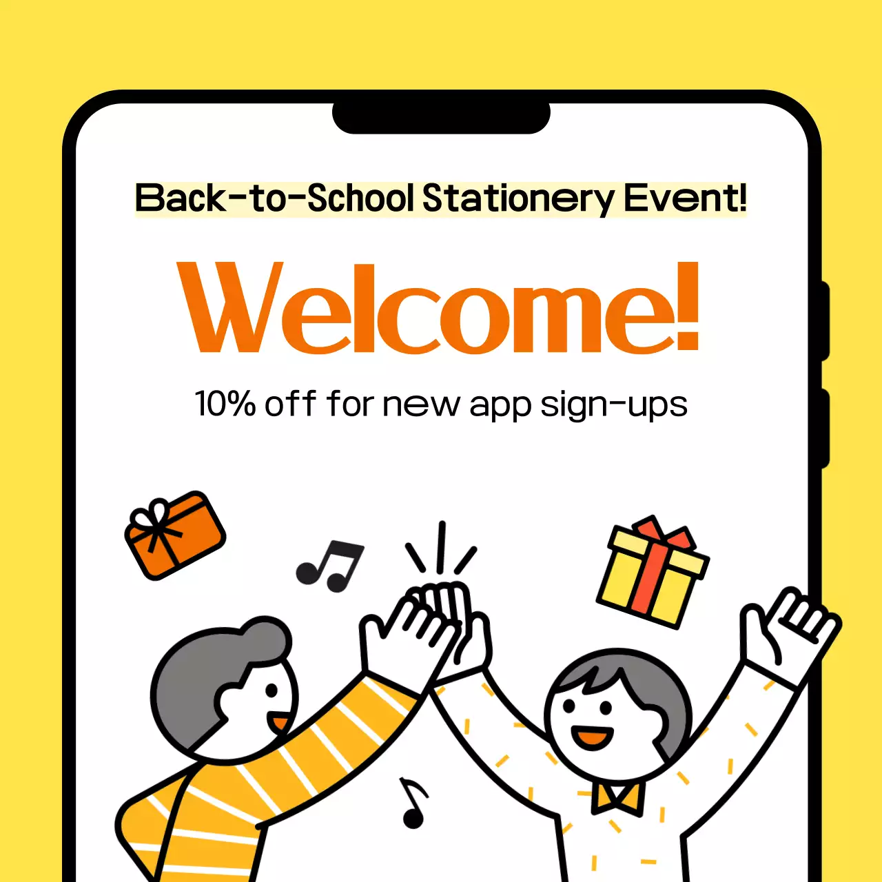 Yellow Simple Back-to-School Event