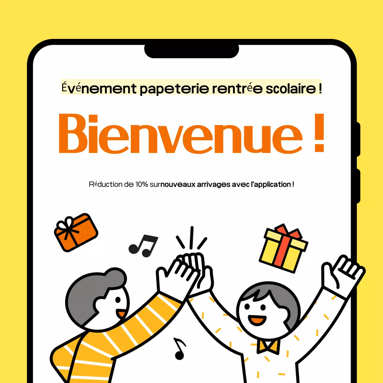 Yellow Simple Back to School Event (événement de rentrée scolaire)
