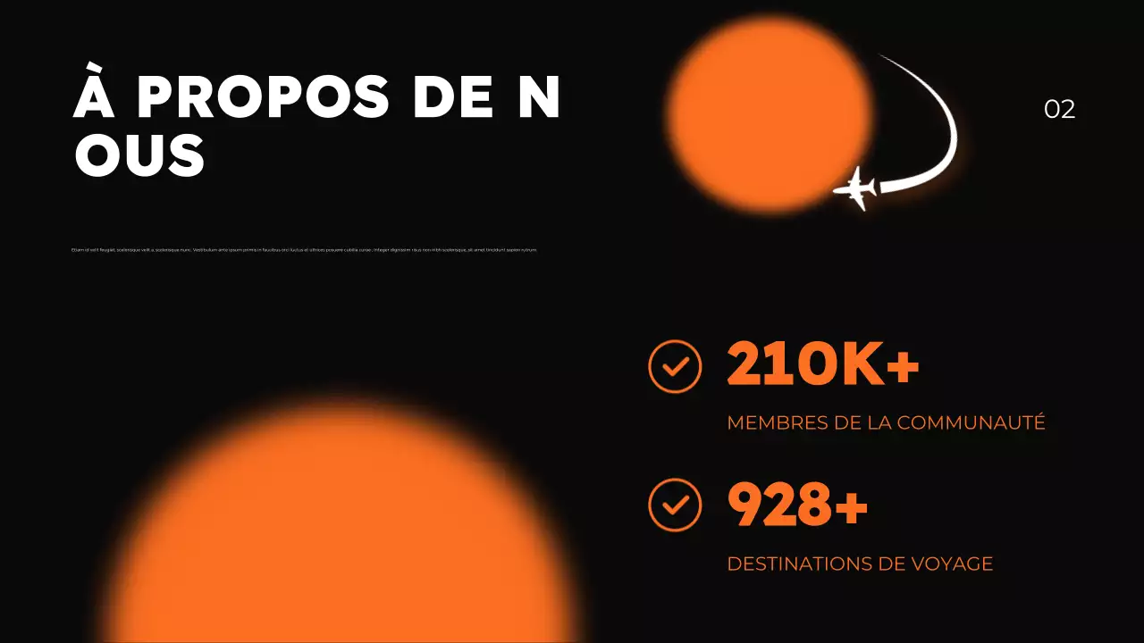 Présentation de la promotion de l'agence de voyage