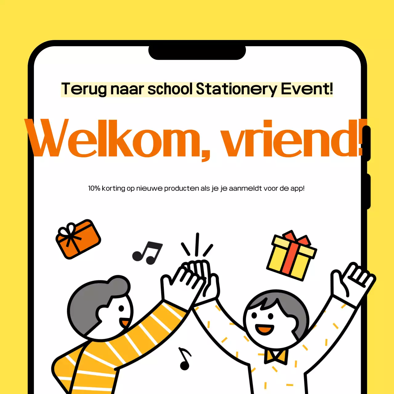 Geel Eenvoudig Terug Naar School Evenement
