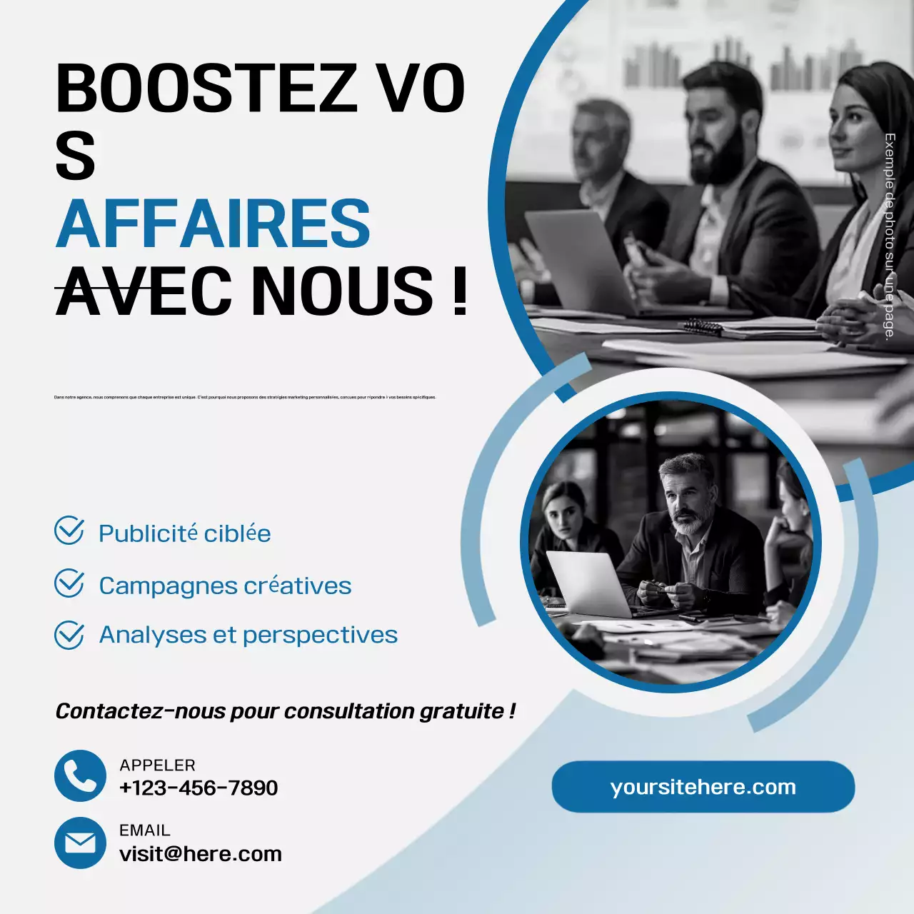 Modern Blue Marketing Agency Promotion Social Media Post