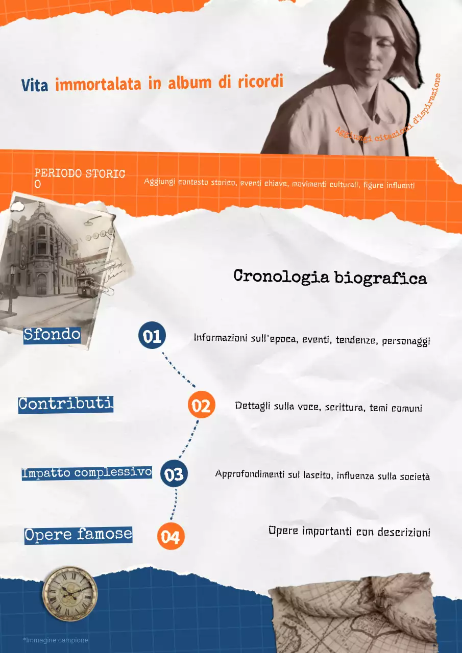 Guida alla biografia retro arancione