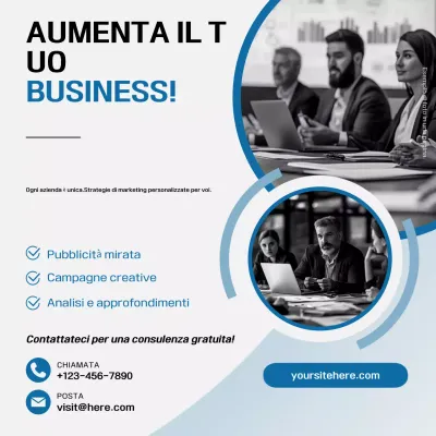 Agenzia di marketing Modern Blue Promozione Post sui social media