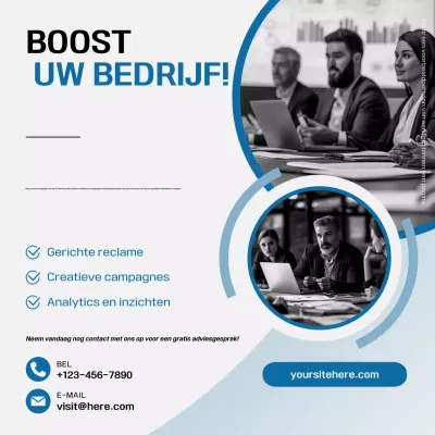 Modern Blue Marketing Agency Promotie Social Media Post
