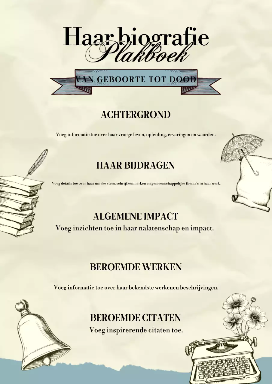 Vintage Biografie Tijdlijn Infographics