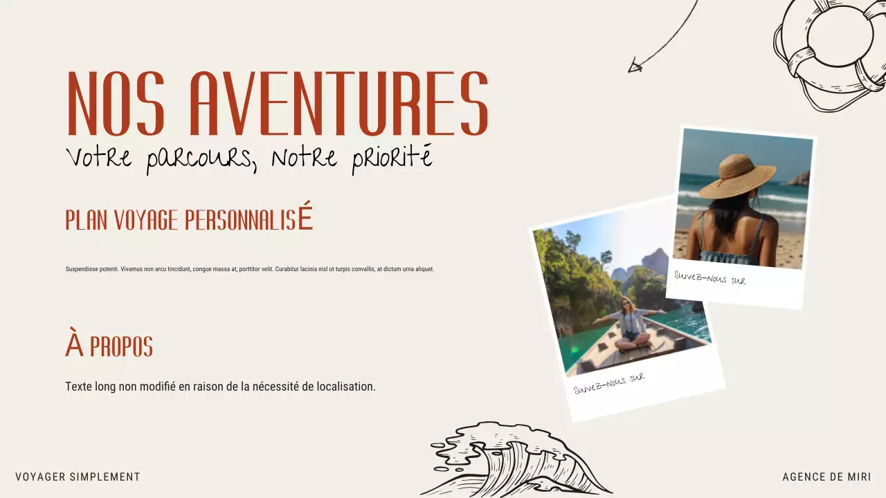 Beige Orange Moderne Illustratif Agence de Voyage Promotion