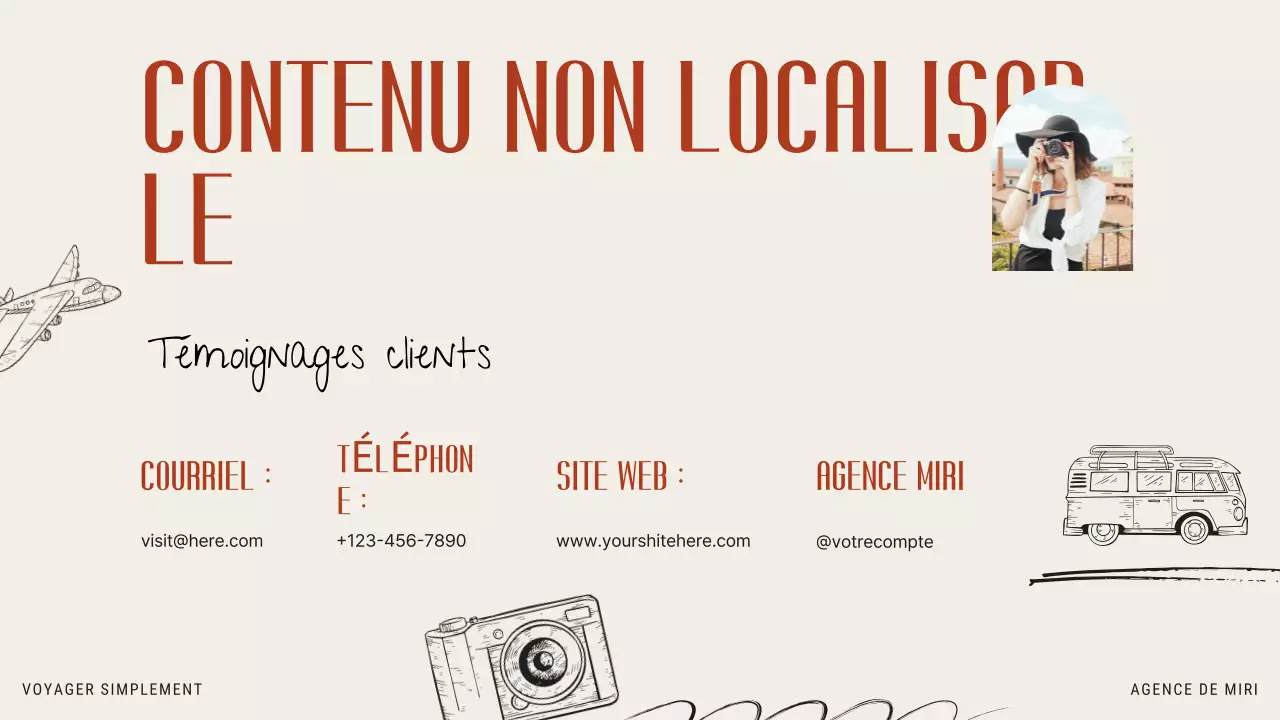 Beige Orange Moderne Illustratif Agence de Voyage Promotion