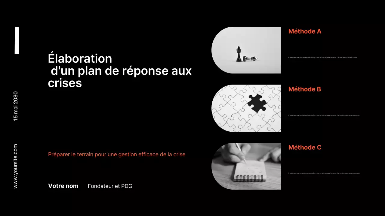 présentation d'entreprise moderne en noir