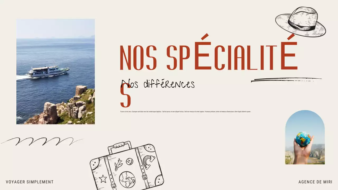 Beige Orange Moderne Illustratif Agence de Voyage Promotion