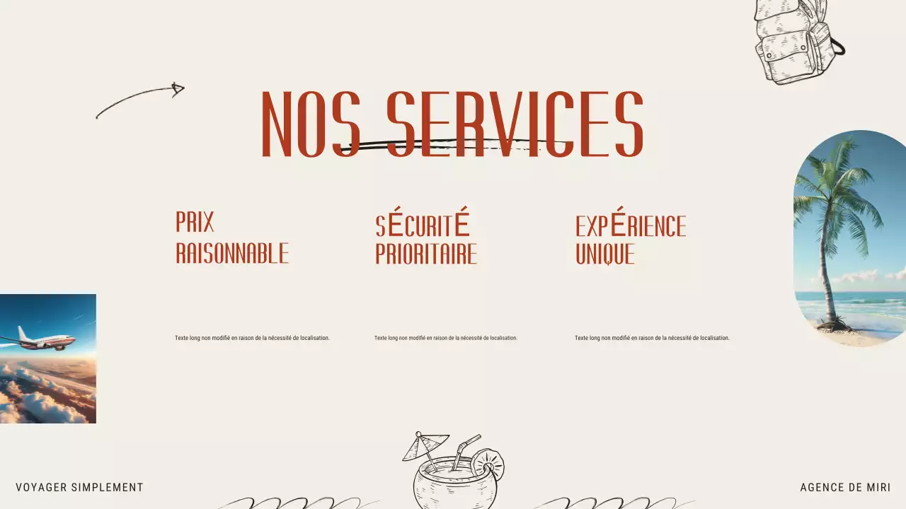 Beige Orange Moderne Illustratif Agence de Voyage Promotion