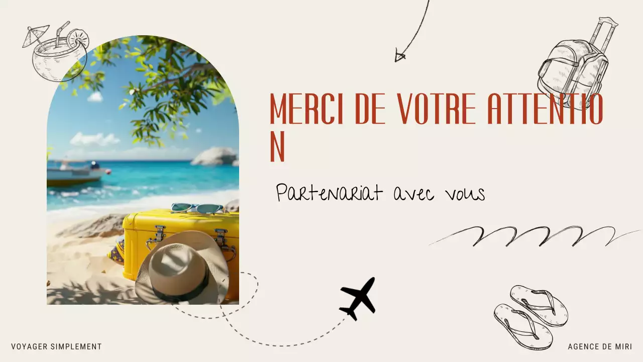 Beige Orange Moderne Illustratif Agence de Voyage Promotion