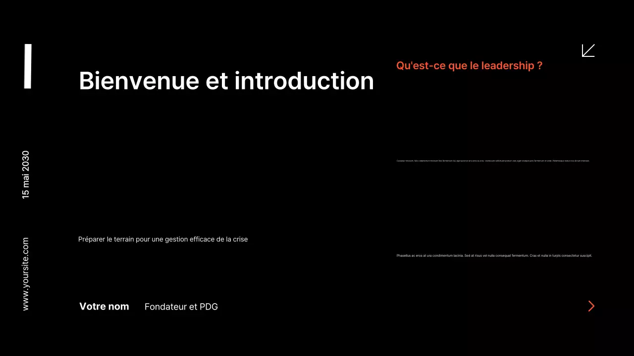 présentation d'entreprise moderne en noir