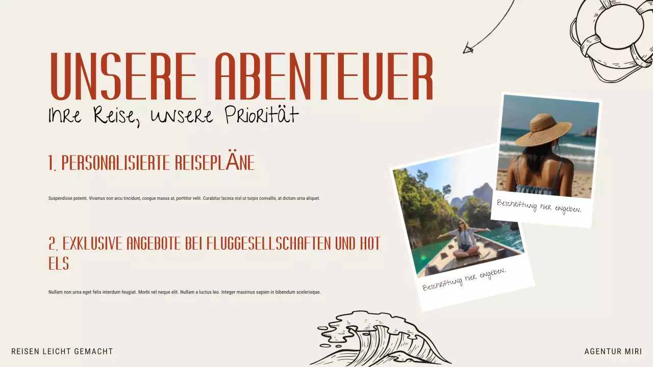 Beige Orange Modern Illustrative Reisebüro Förderung