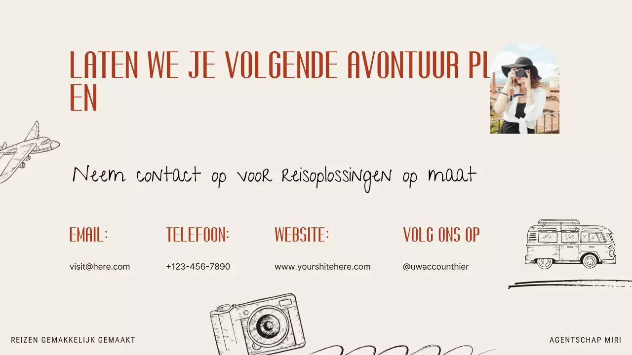 Beige Oranje Moderne Illustratieve Reisbureau Promotie