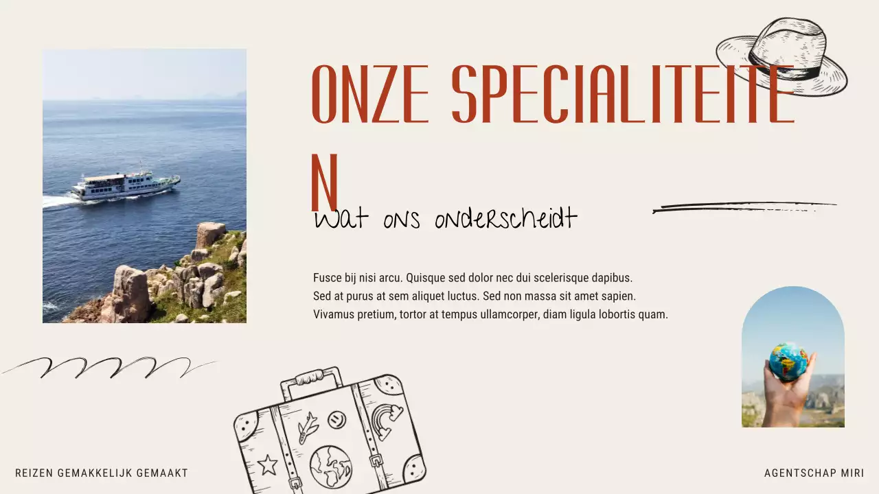 Beige Oranje Moderne Illustratieve Reisbureau Promotie