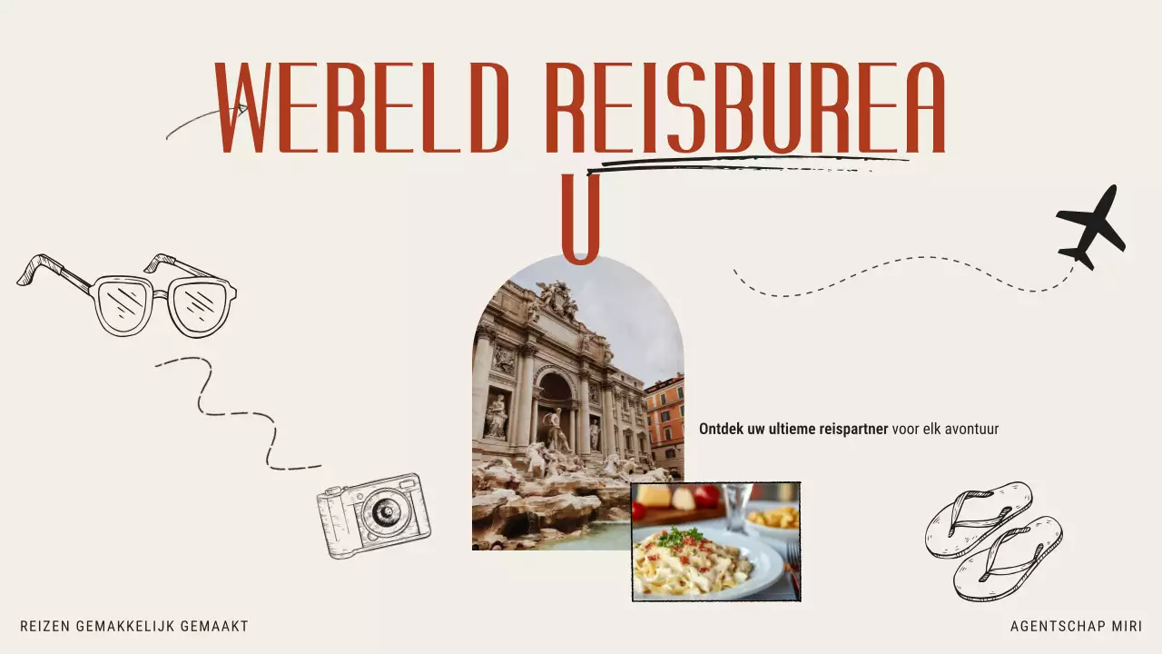 Beige Oranje Moderne Illustratieve Reisbureau Promotie