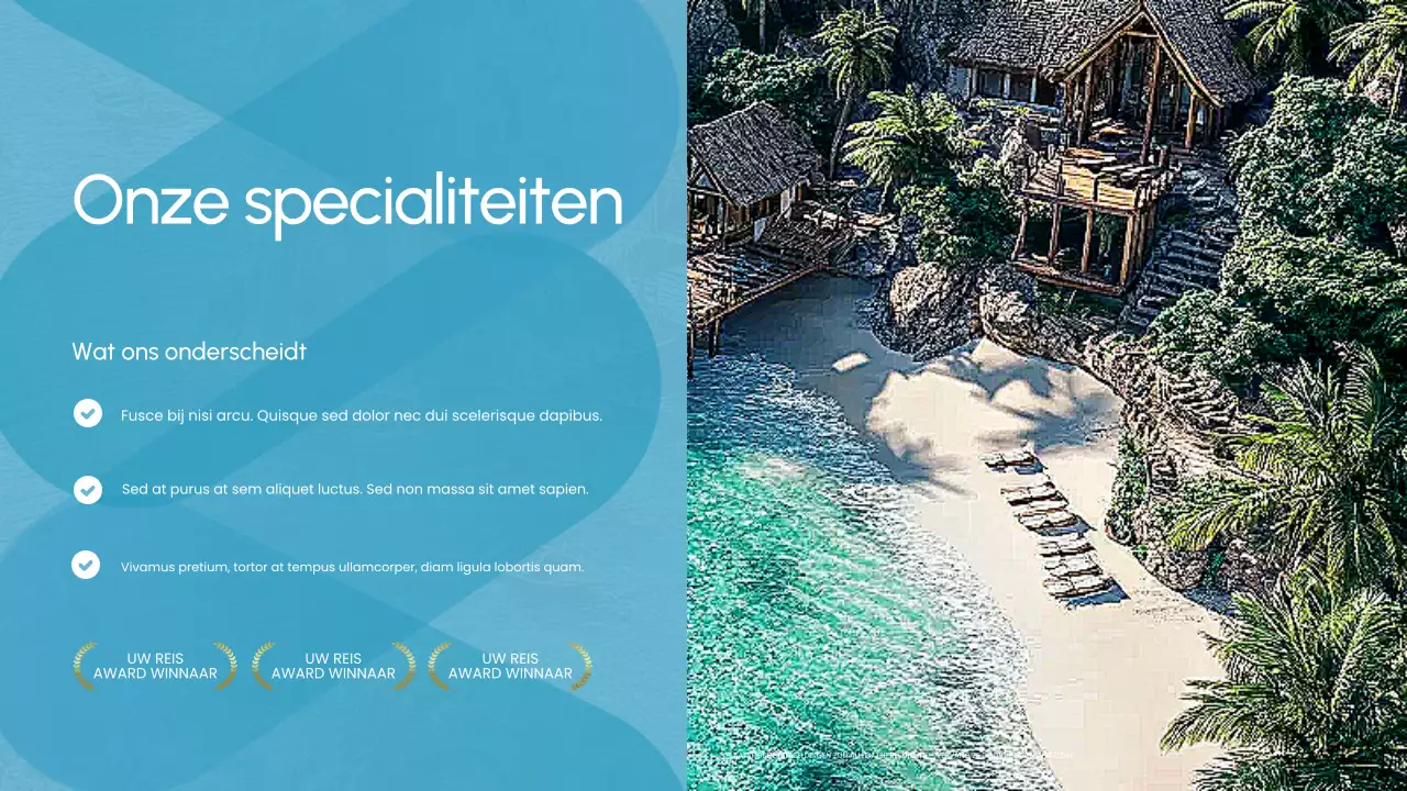 Blauw Wit Reisbureau Promotie Presentatie