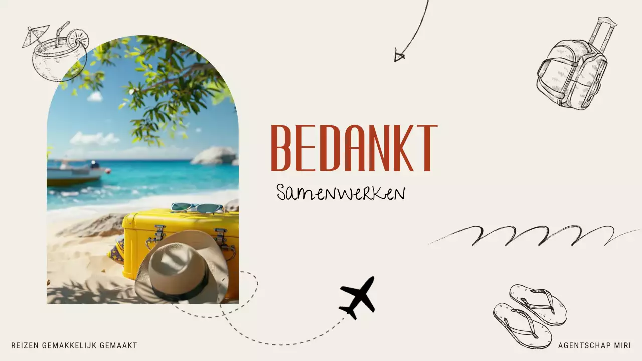 Beige Oranje Moderne Illustratieve Reisbureau Promotie