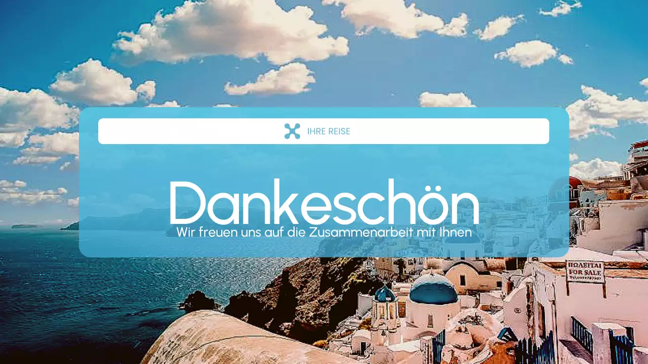 Blau-weiße Reisebüro-Promotion-Präsentation