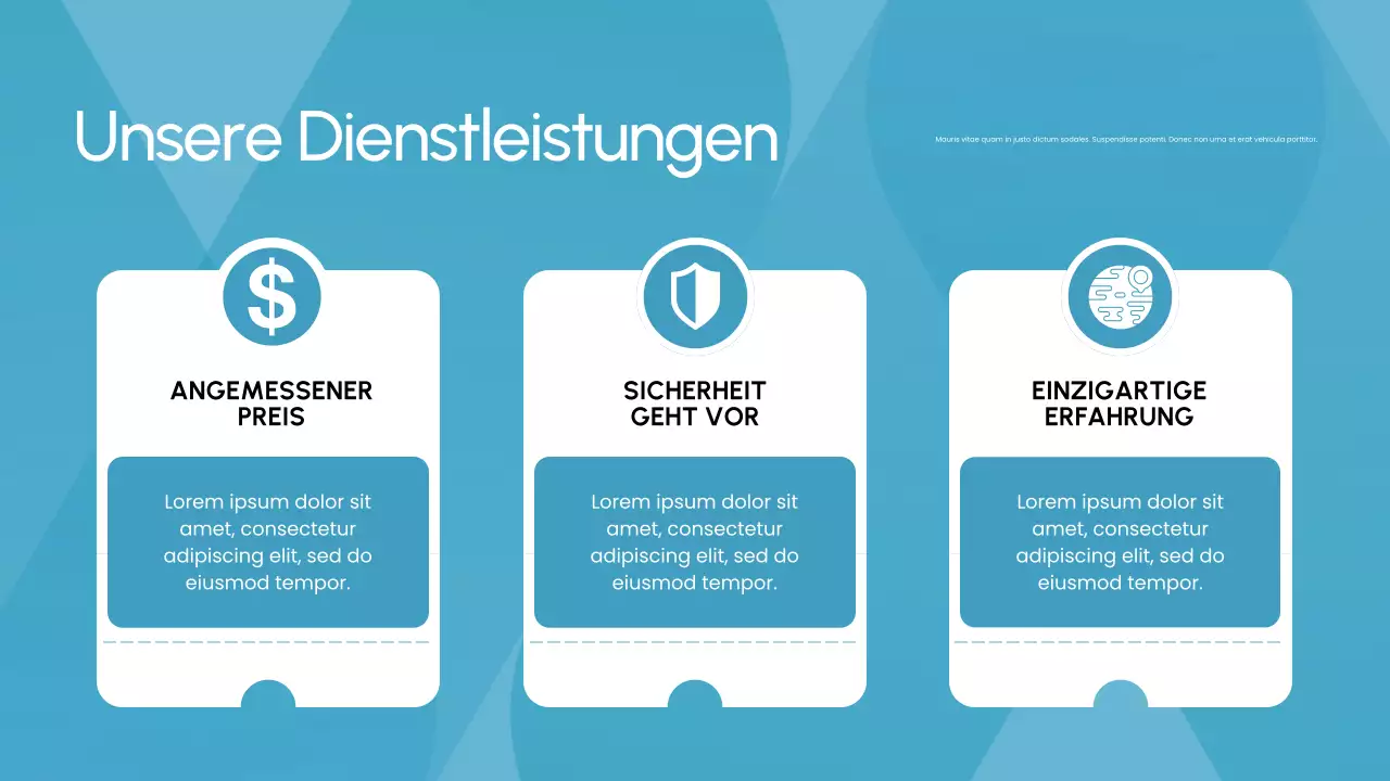 Blau-weiße Reisebüro-Promotion-Präsentation