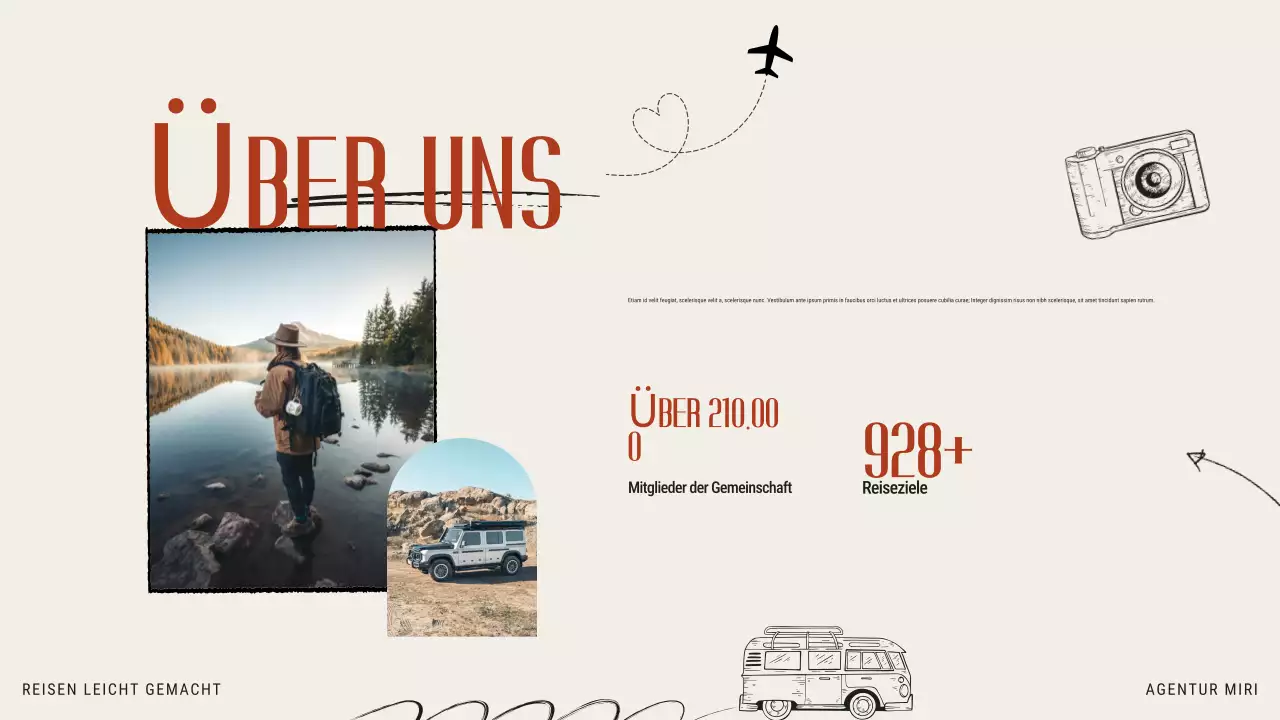 Beige Orange Modern Illustrative Reisebüro Förderung