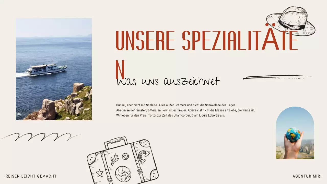 Beige Orange Modern Illustrative Reisebüro Förderung