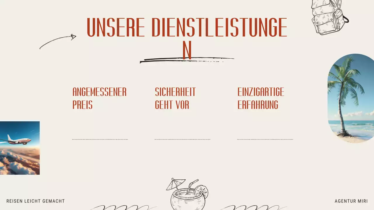 Beige Orange Modern Illustrative Reisebüro Förderung