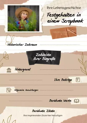 beige eleganter Biographie-Planer