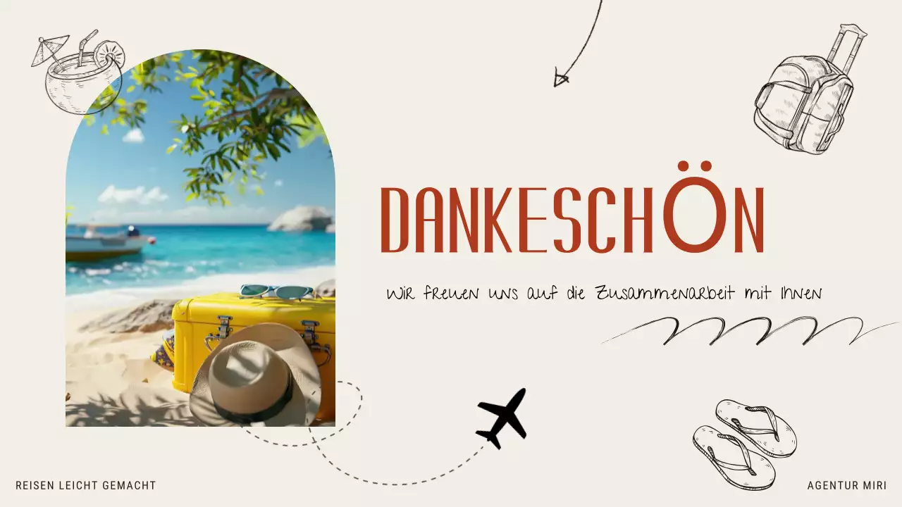 Beige Orange Modern Illustrative Reisebüro Förderung