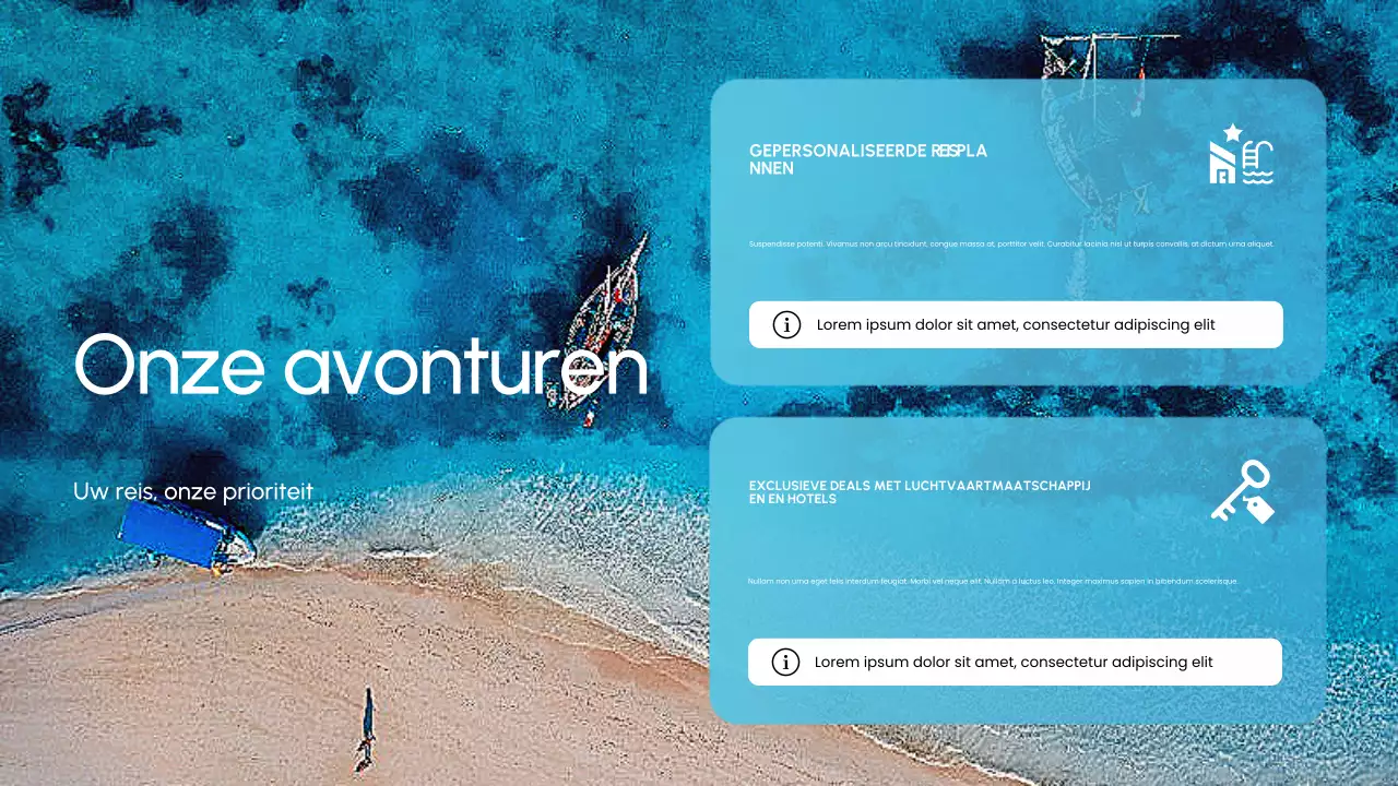 Blauw Wit Reisbureau Promotie Presentatie