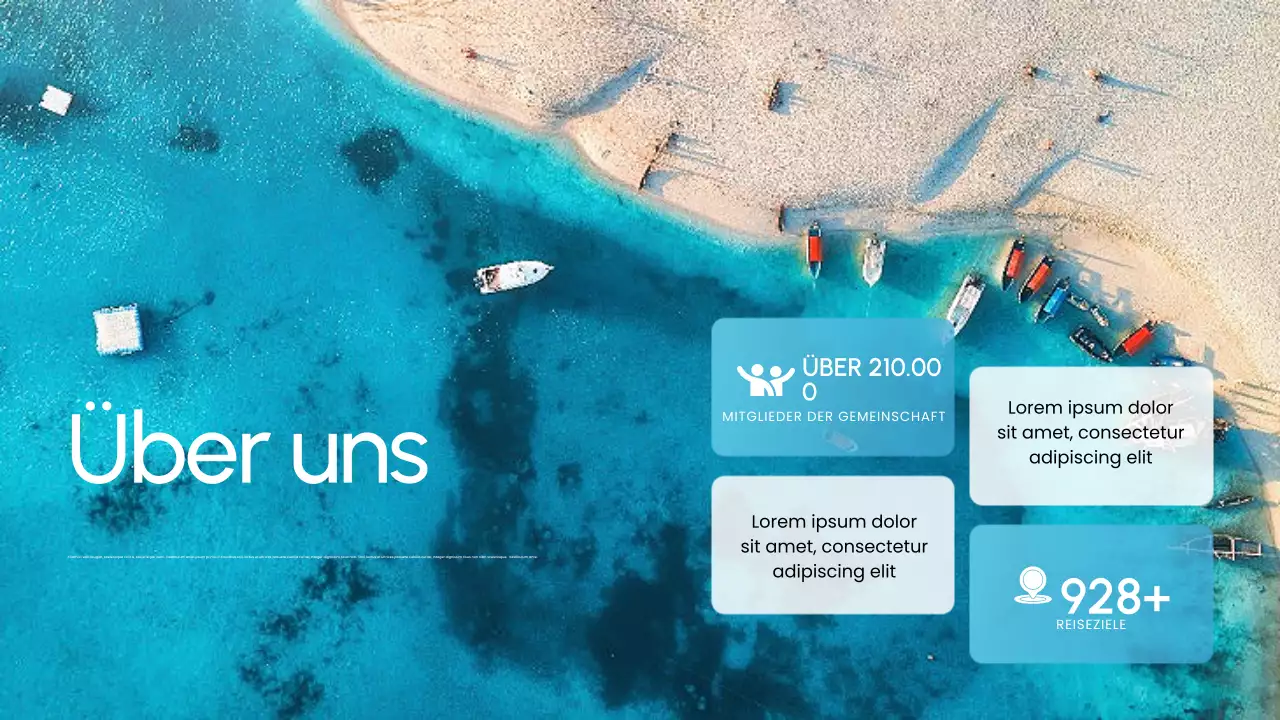 Blau-weiße Reisebüro-Promotion-Präsentation