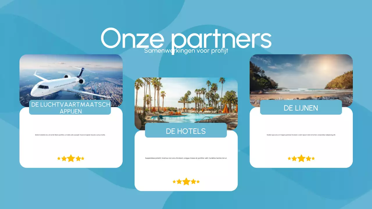 Blauw Wit Reisbureau Promotie Presentatie