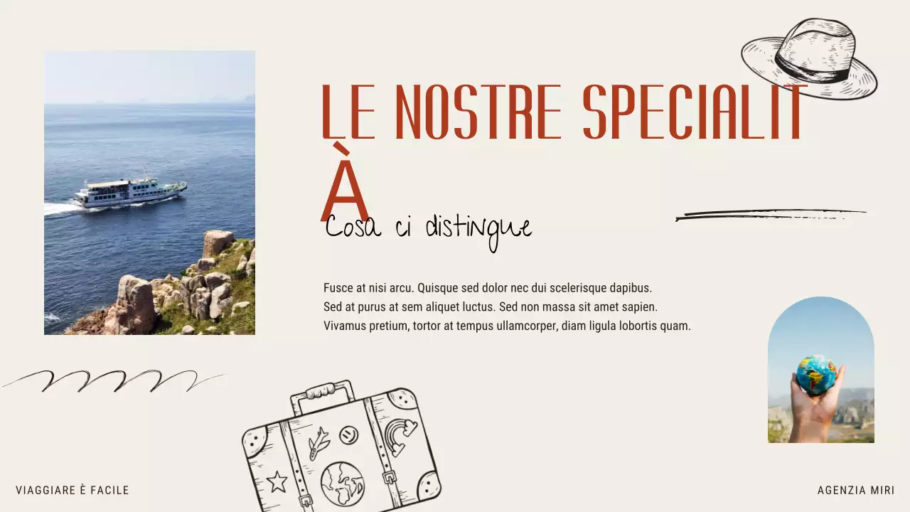 Beige Arancione Moderna promozione illustrativa dell'agenzia di viaggi