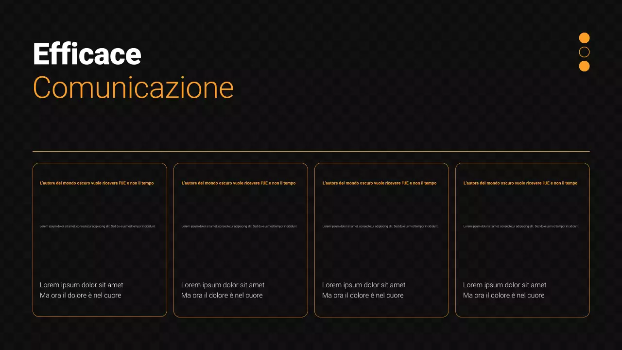 Presentazione delle vendite in nero e arancione