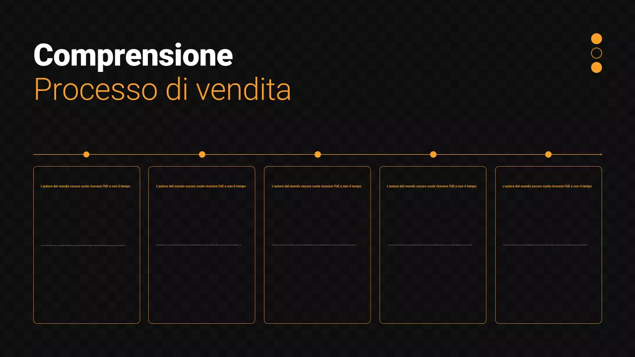 Presentazione delle vendite in nero e arancione