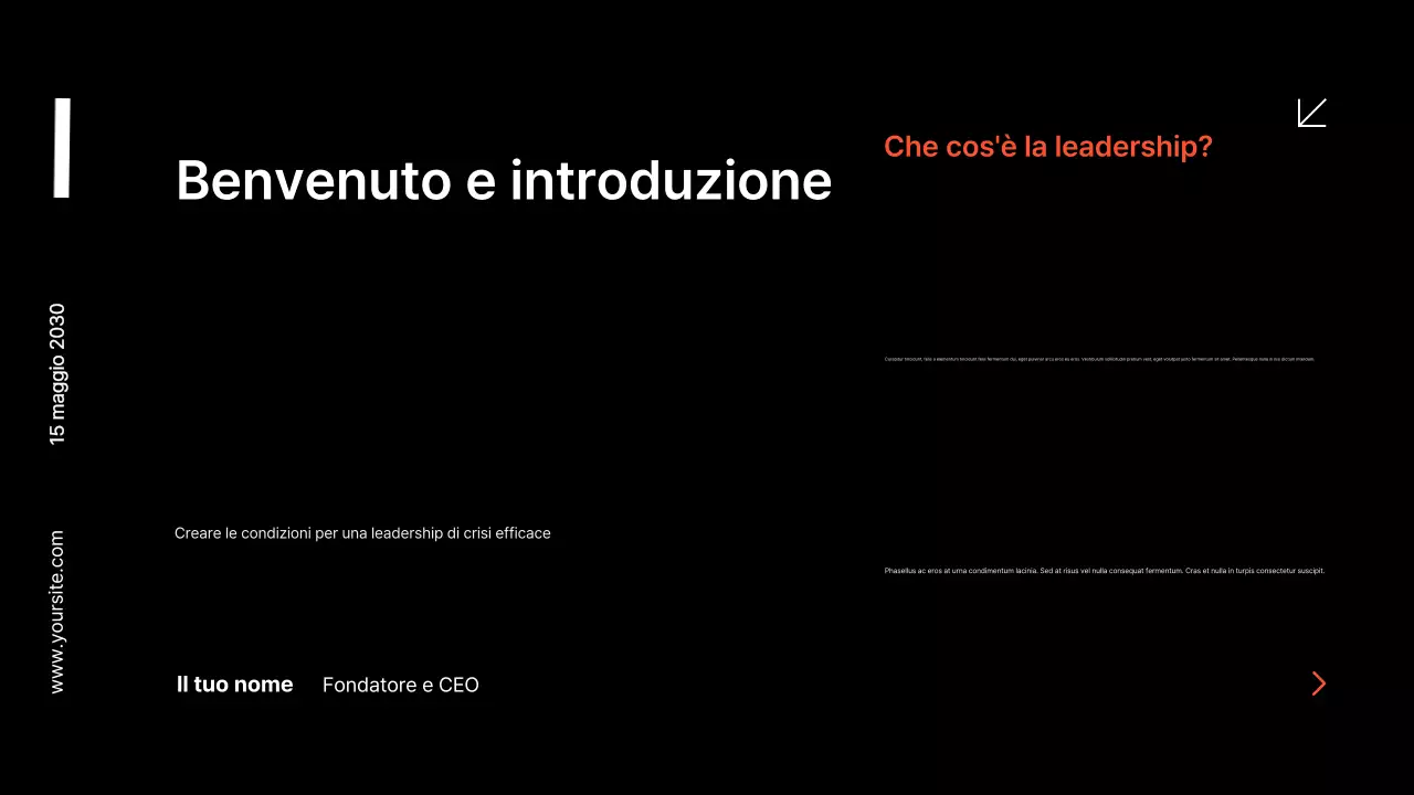 presentazione aziendale nera e moderna