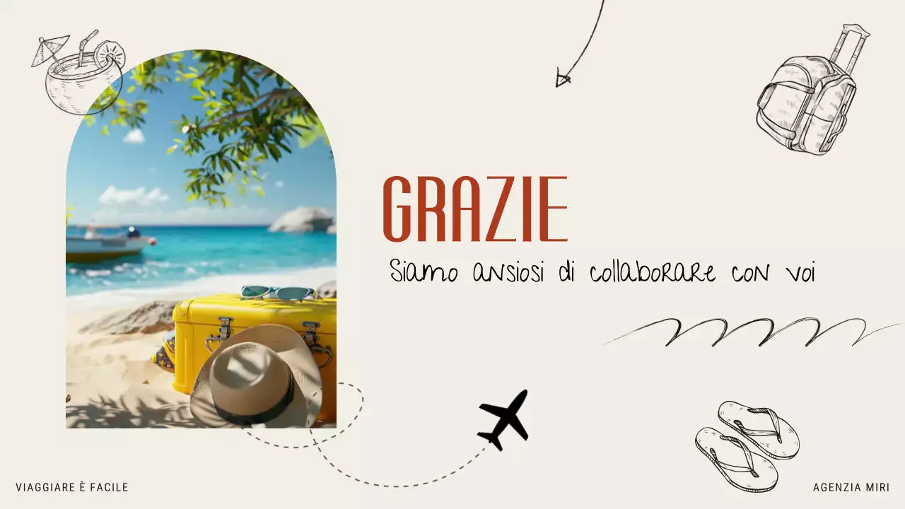 Beige Arancione Moderna promozione illustrativa dell'agenzia di viaggi